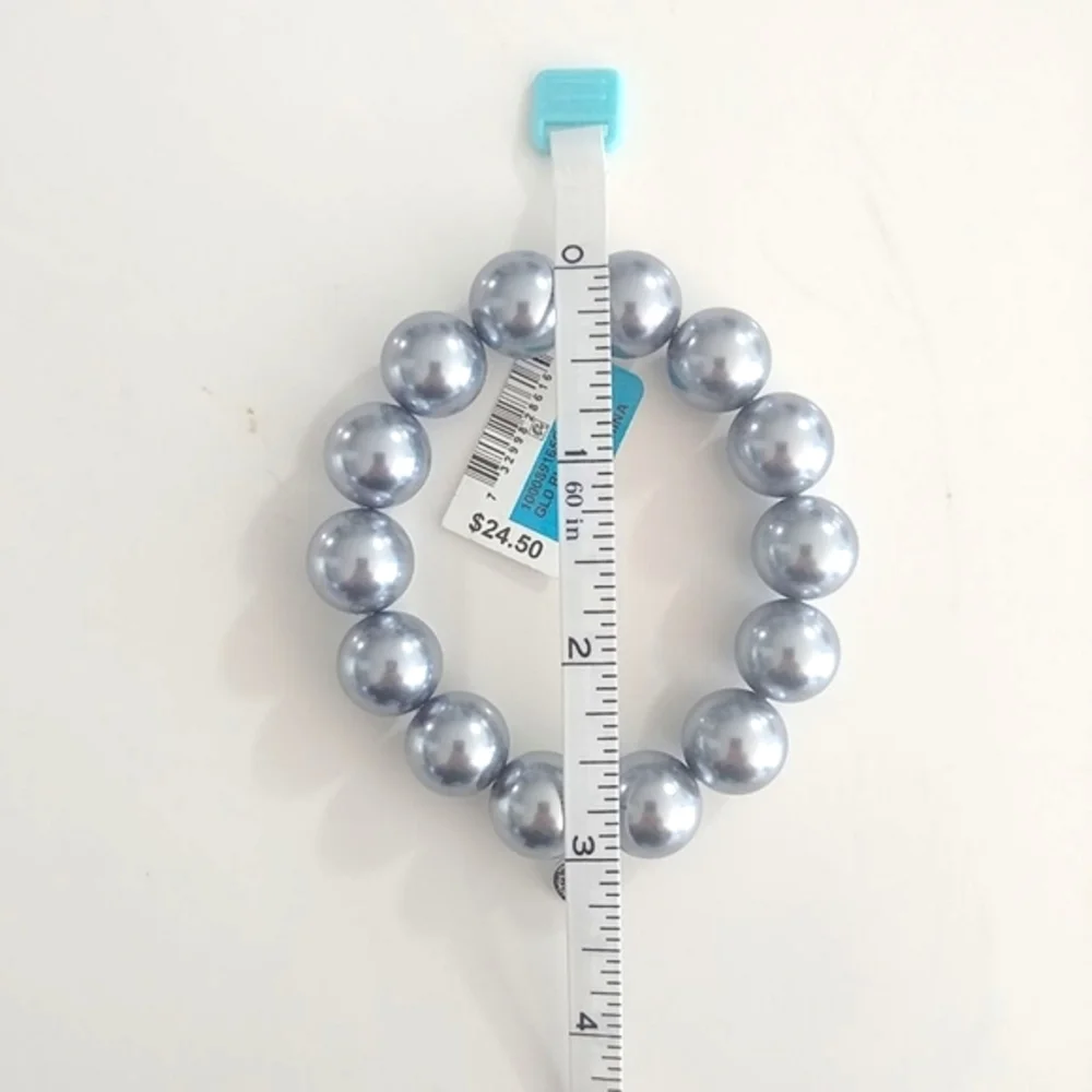 Charter Club Blue Pearl Stretch Bracelet - Picture 2 of 3